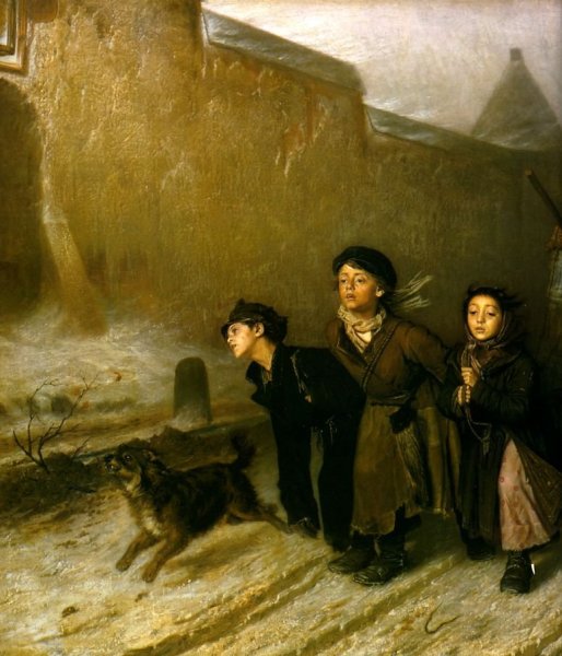 Василий Перов. Тройка. Ученики-мастеровые везут воду. 1866