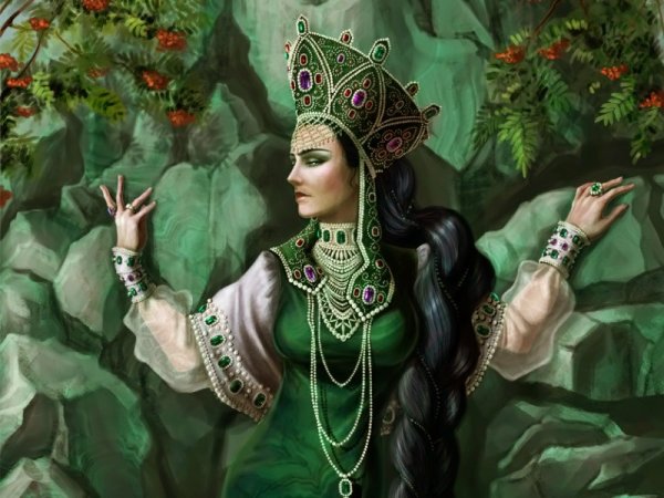 Сказочный грим на лице хозяйка медной горы