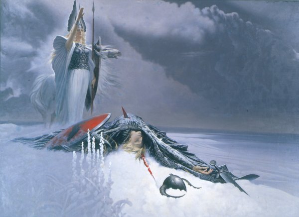 Васильев Валькирия над сраженным воином