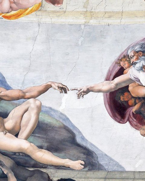 Сотворение Адама картина Микеланджело