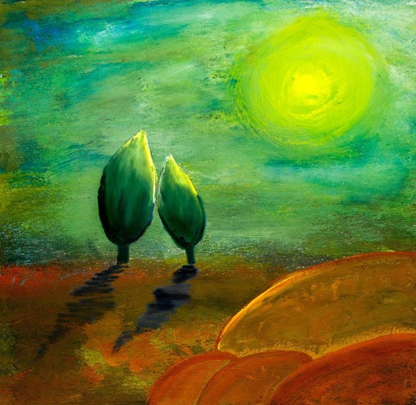 Желто зеленая картина