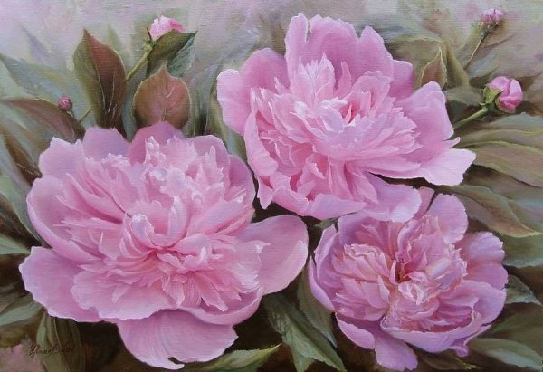 Олег Чувашев картины пионы