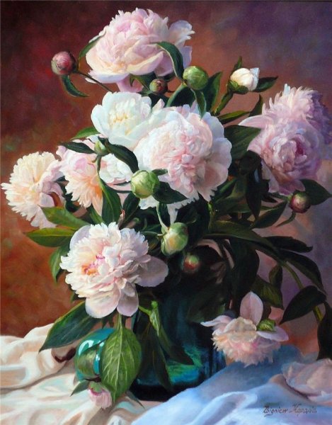 Польский художник Збигнев копания пионы