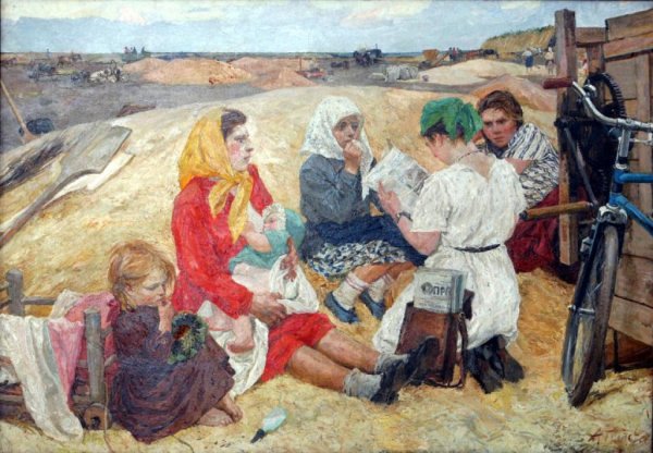 Картина сенокос Пластова