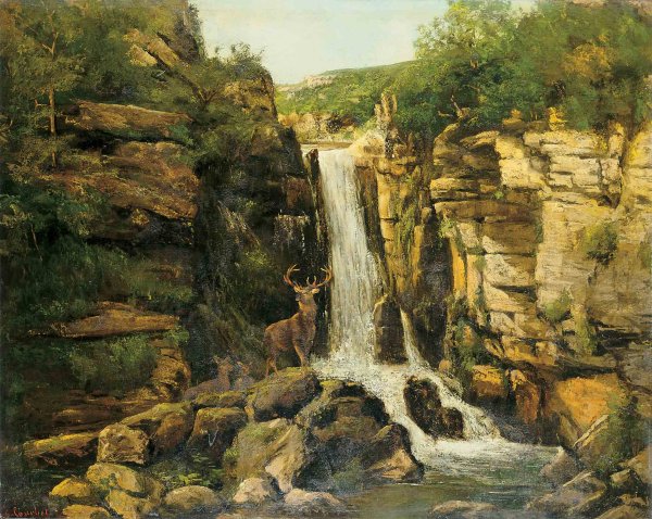 Гюстав Курбе пейзаж с водопадом (1877)