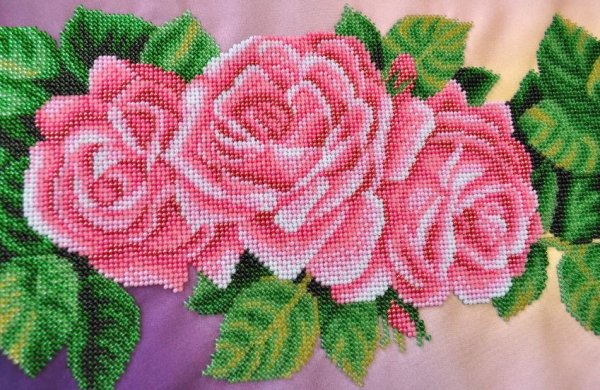 Вышивка бисером Анютины глазки