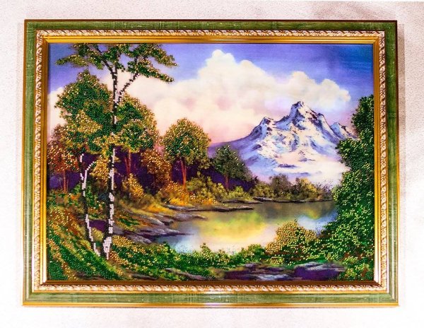 Вышивка бисером розы