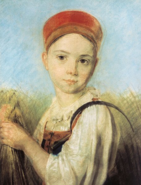 А. Венецианов «девушка в платке» (1830)