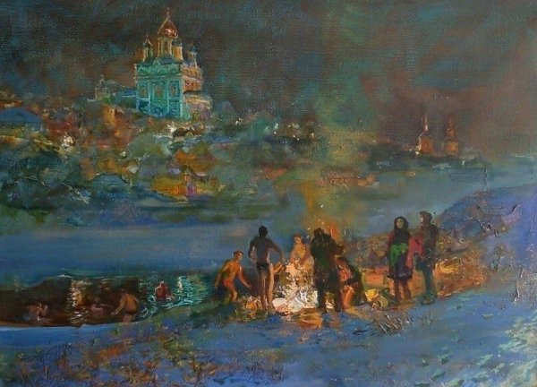 Причащение в церкви живопись