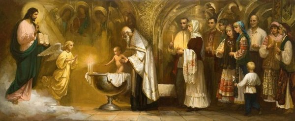 Крещение картины художников