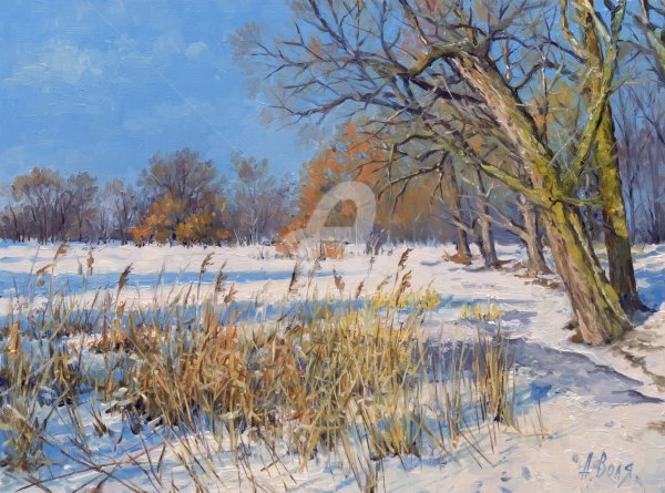 Художник Александр Воля зимний пейзаж