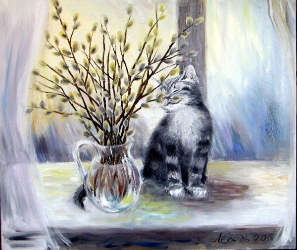 Натюрморт с вербой в живописи