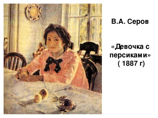 Девочка с персиками (портрет в. с. Мамонтовой). 1887