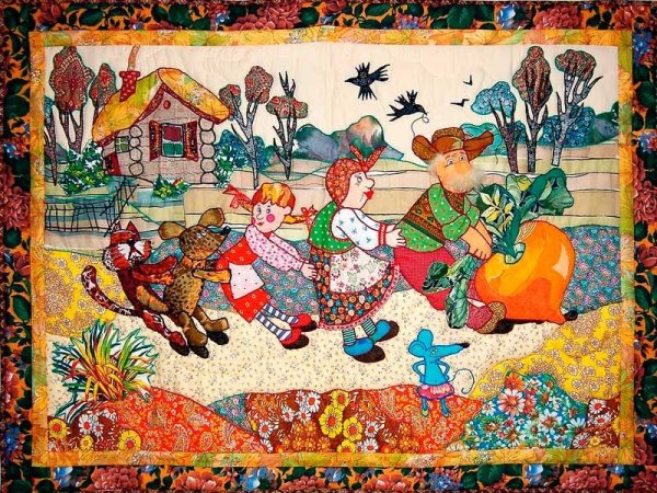 Пейзажи из лоскутков ткани