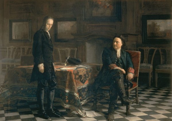 Н.Н.ге Петр 1 допрашивает царевича Алексея Петровича в Петергофе