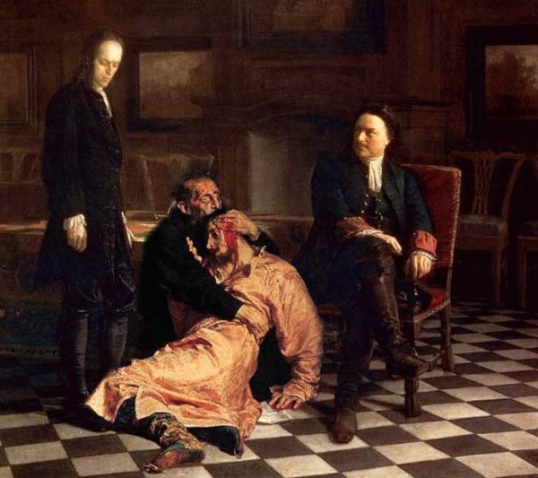 Пётр первый допрашивает царевича Алексея Петровича в Петергофе