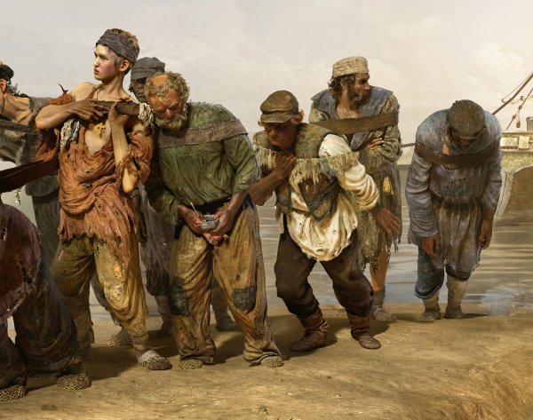 Репин Илья Ефимович бурлаки на Волге