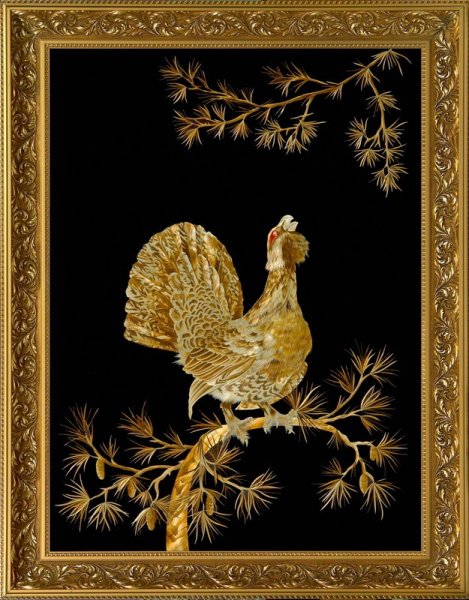 Картины цветы из соломки