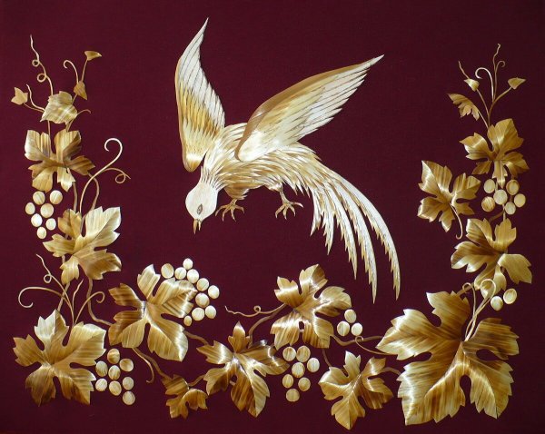 Людмила Кушнир картины из соломки