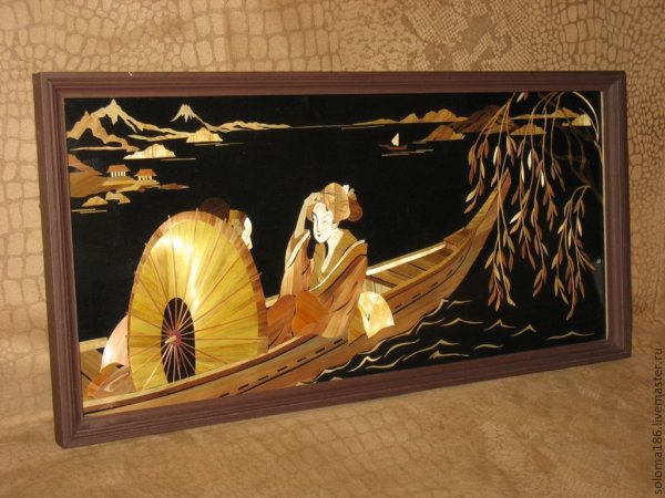 Китайское панно из соломки