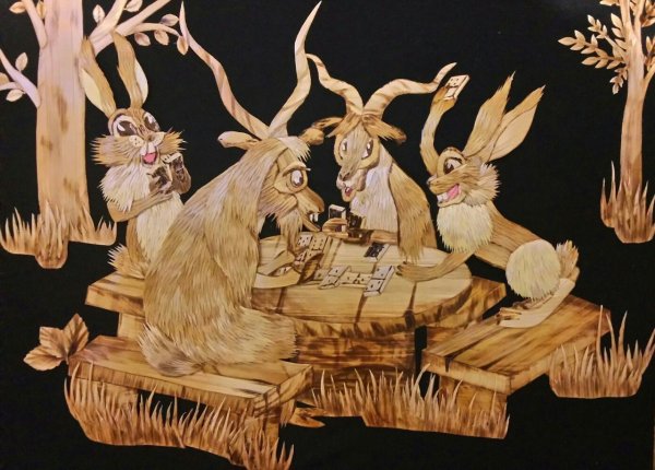 Аппликация из соломки