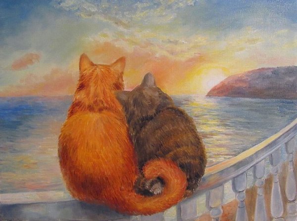 Кот живопись