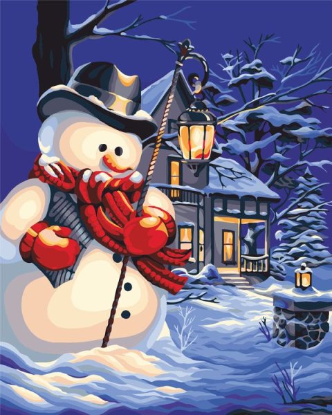 Картина по номерам Снеговик