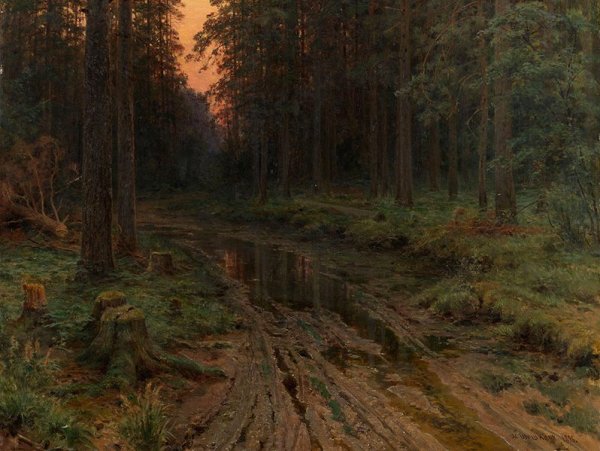 Иван Шишкин (1832 - 1898) «Речная заводь в лесу», 1890, ГТГ