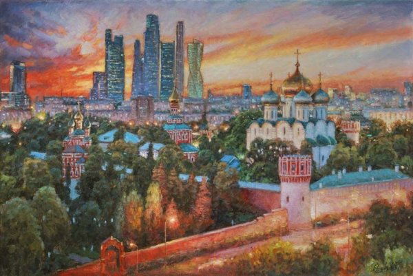 Новодевичий монастырь картины Игоря Разживина