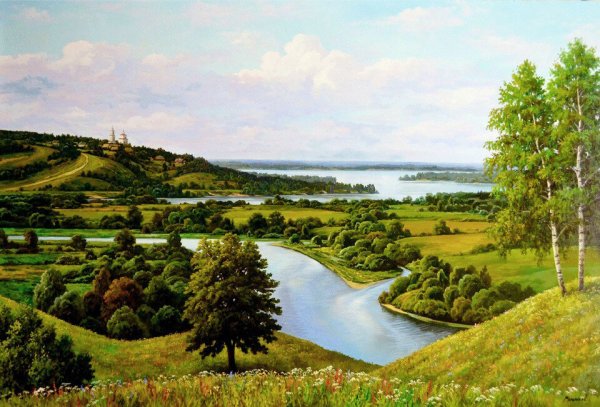 Поленов река родные просторы