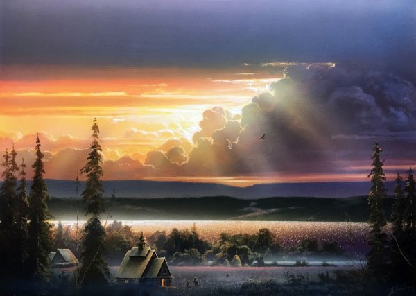 Живопись Виктор Юшкевич горный пейзаж