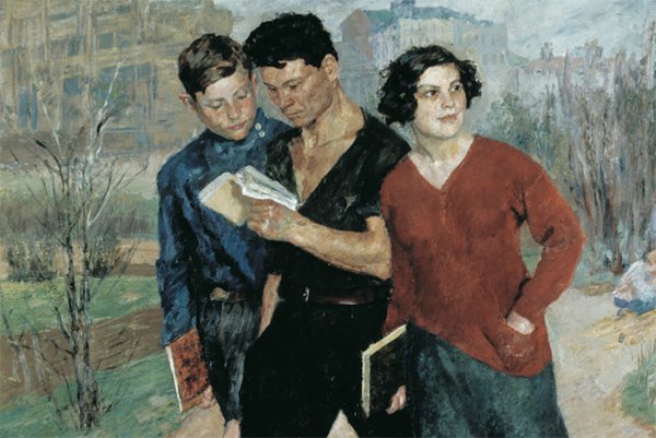 Б.Иогансон, «Рабфак идет», 1928,