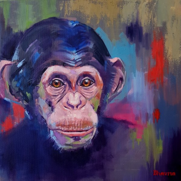 Шимпанзе Конго художник