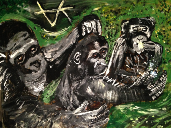 Шимпанзе Конго художник