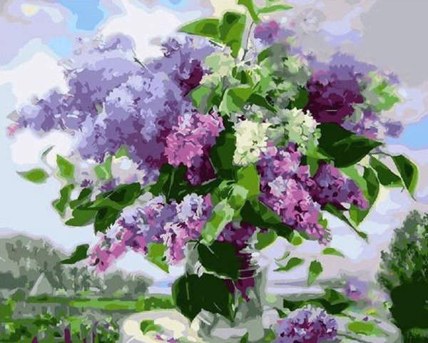 Алмазная мозаика букет сирени 40x50