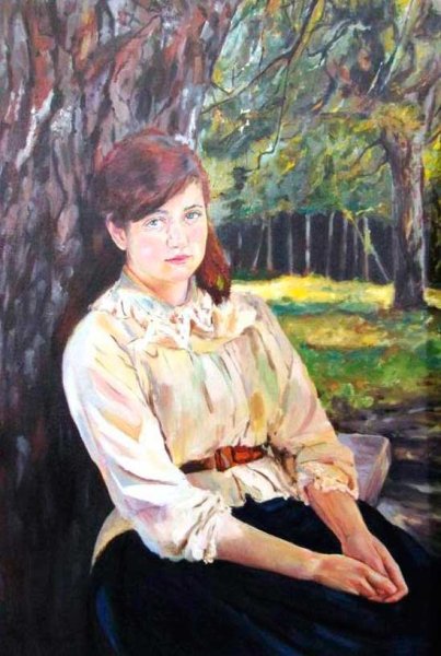 Серов девушка освещенная солнцем