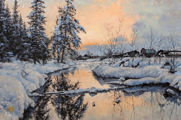 Художник Сергей Воронкин зимние пейзажи