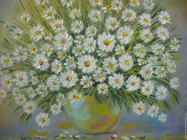 Ромашки живопись