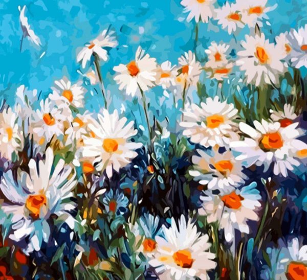 Ромашки живопись