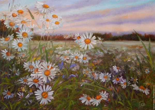Поленов картина поле ромашек
