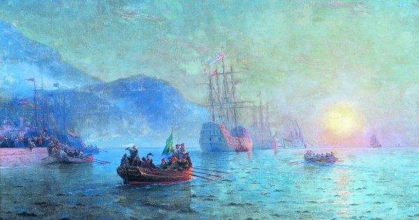 Айвазовский "корабль помощи" 1892 год