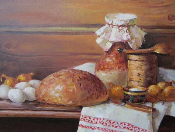 Боженко Василий Артемьевич «натюрморт с хлебом»