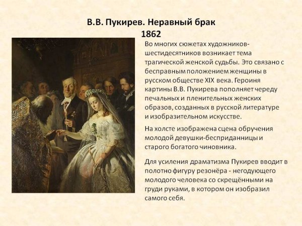Неравный брак картина пукирева описание