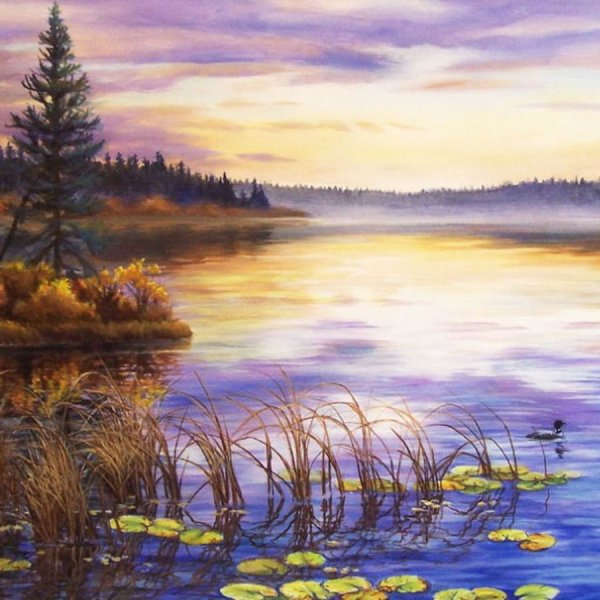 Живопись гуашь Мастрюковские озера