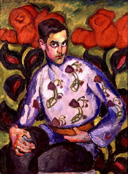 Илья Машков. Портрет мальчика в расписной рубашке. 1909