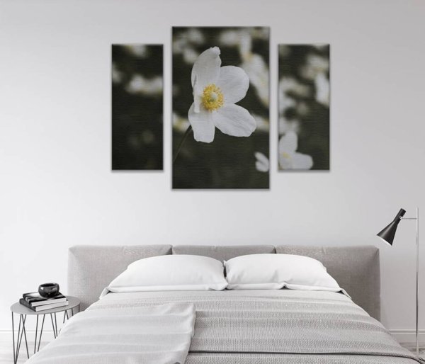 Картина в белой спальне