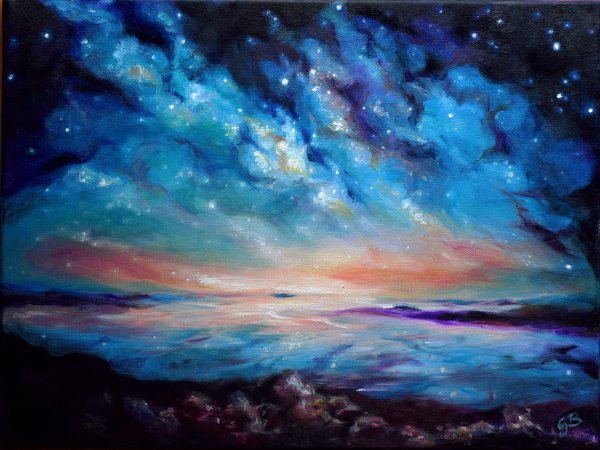 Ночное небо живопись