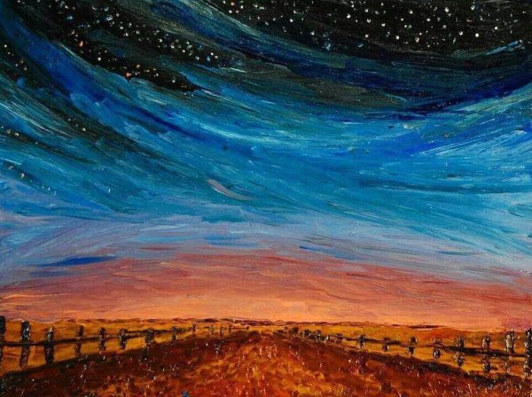 Ночное небо пастелью