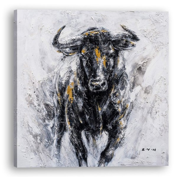 Бык акварель