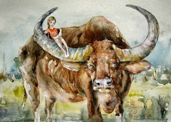 Таурус бык масляная живопись